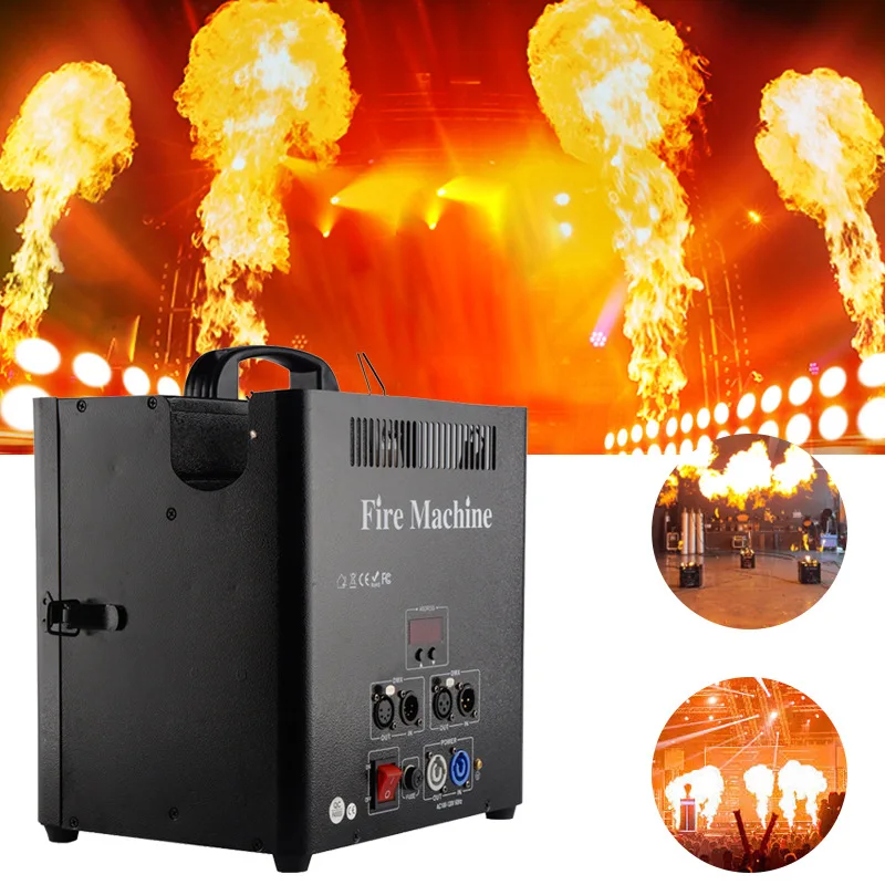 Fireworks 3 Heads Fire Height Flame Fire Machine DMX Control LCD Display Stage Flame machine For wedding DJ Party Stage Lighting