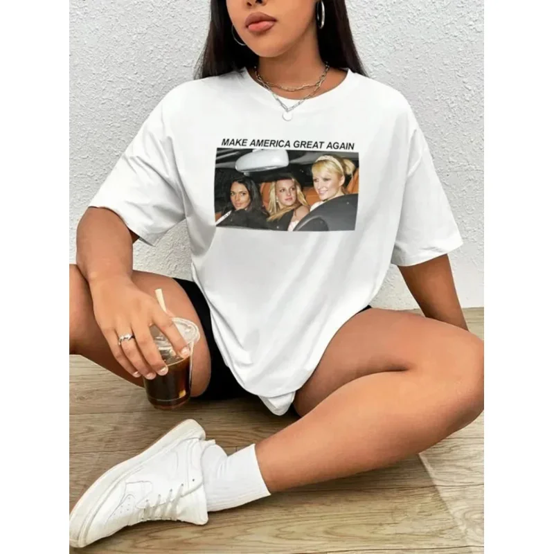 

WomenCottonT-shirtBritneyMakeAmericaGreatAgainGraphicTeesFashionSummerCasualPlusSizeTopsUnsiexFunnyTripShirts