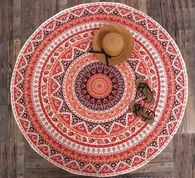 1pc Sommer Strand Werfen Teppich Decke Böhmischen Mandala Wandbehang Tapisserie Bettwäsche Indische Tapisserie Hippie Tischdecken Camping Pad