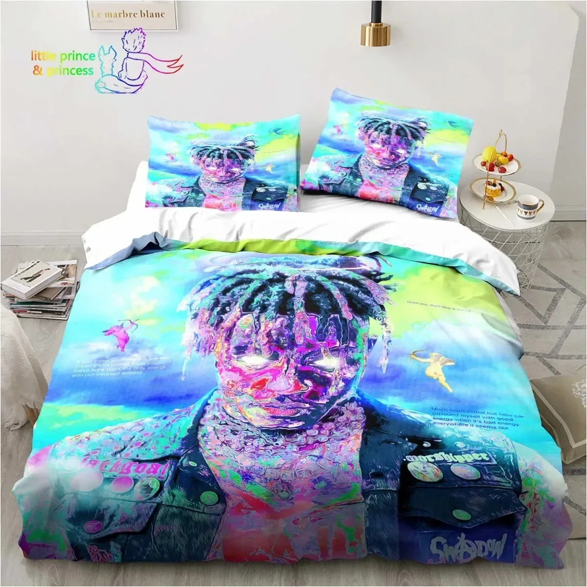 Rap Singer Juice Wrld 3D Print Bedding Set Single Twin Full Queen King Size Bed Set Adult Kid Bedroom Bedding Gift 3