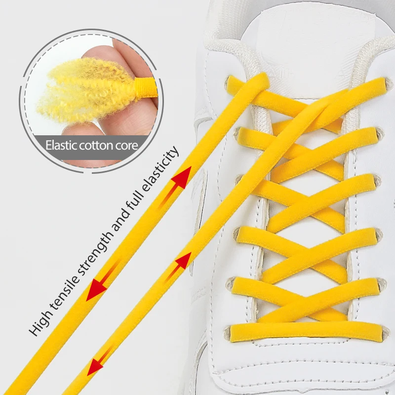Shoe Laces Elastic Shoelaces 1 Pair Elastic Shoelaces Sneaker Shoe Laces For Men Women Metal Lock No Tie Lazy Shoestrings Shoe Accessories