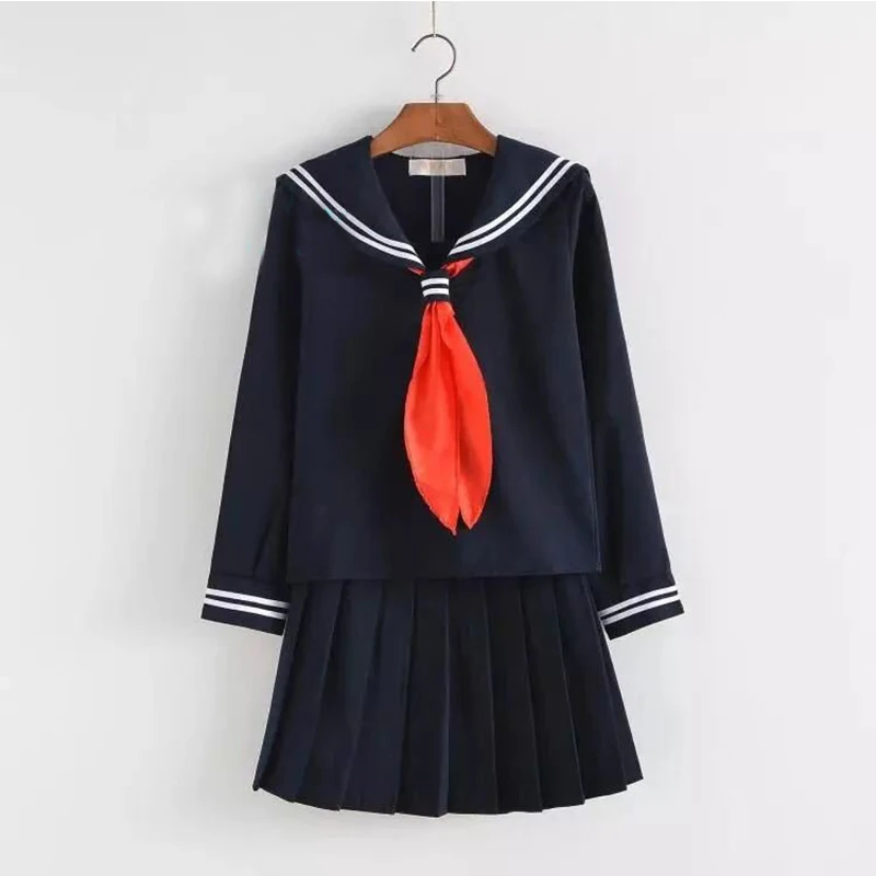 S-3XL Sailor Suit School Jigoku Shoujo Enma Ai Summer Uniform Students Cloth Tops Skirts Sweater Anime Cosplay Costumes japanese school uniform