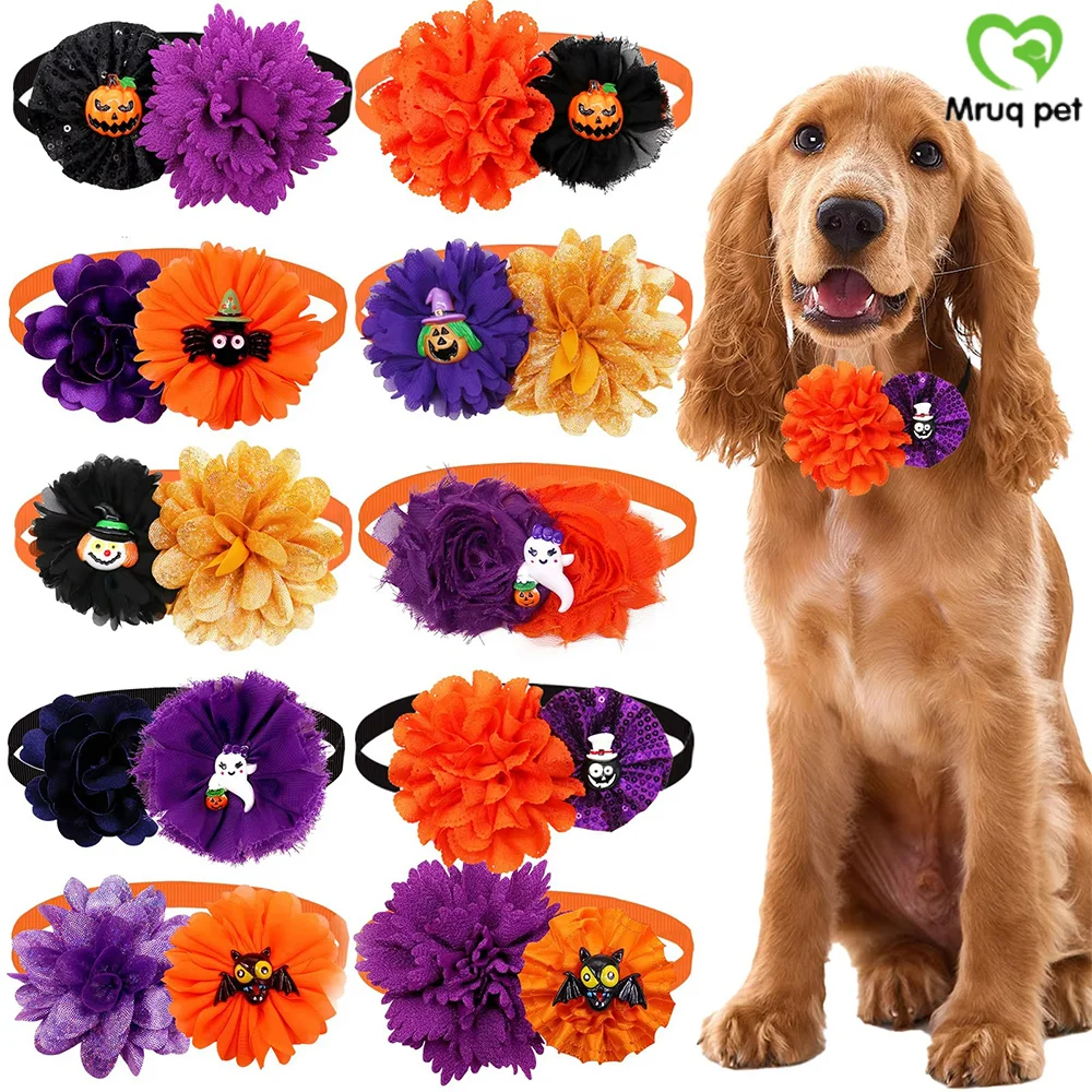 Coleira Halloween Para Gatos - 2 Unidades Com Sino | Estampa Abóbora E Caveira | Ajustável 30cm