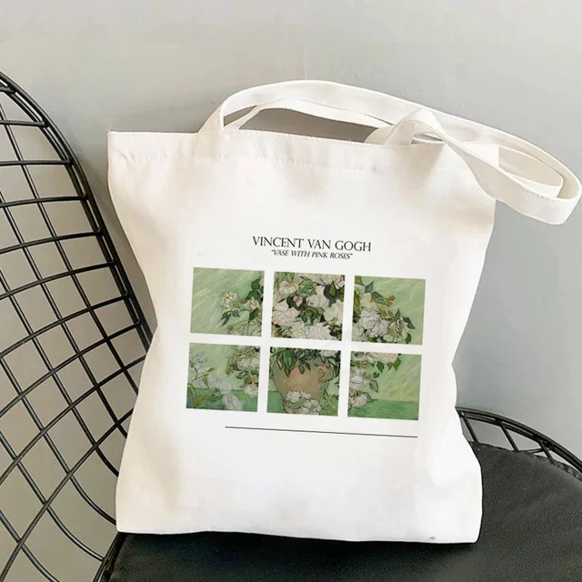 Shopper Van Gogh Img Printed Kawaii Bag Harajuku Women Shopping Bag Canvas Shopper Bag Girl Handbag Tote Bag Shoulder Lady Bag b931