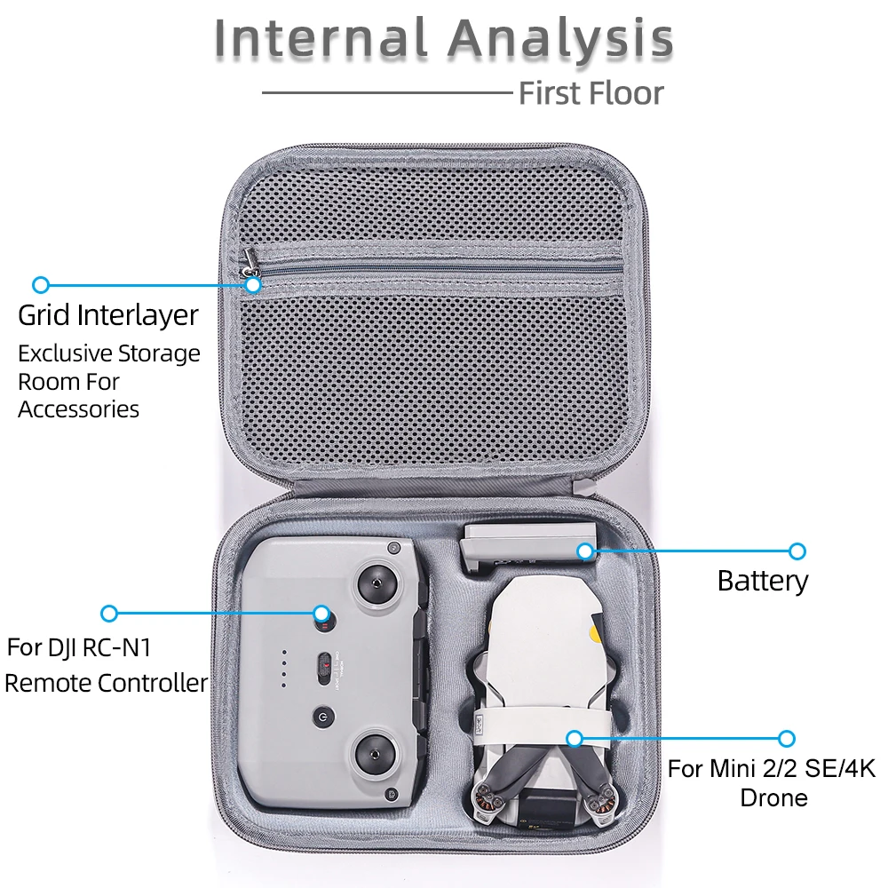 Hrad EVA Storage Bag for DJI Mini 2/Mini2 SE /Mini 4K Drone Battery Remote Control Box Protective Portable Handbag Accessories - Image 2