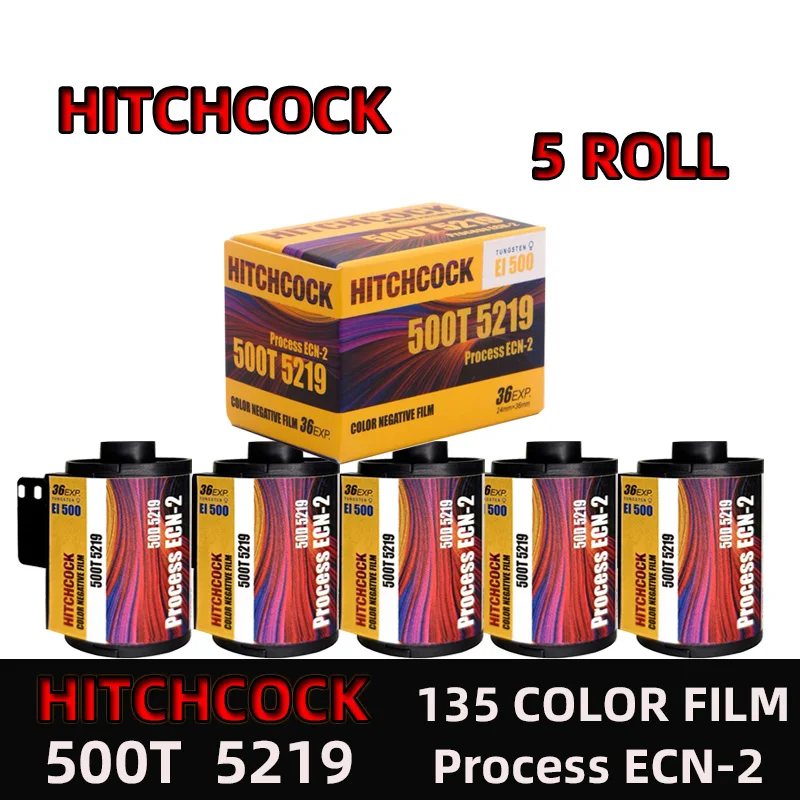 

5 Rolls HITCHCOCK 5207 (250D) 5219（500T) 5203(50D) Negative 135 Film 36 Sheets ECN-2 For 135 Film Cameras M38 M35