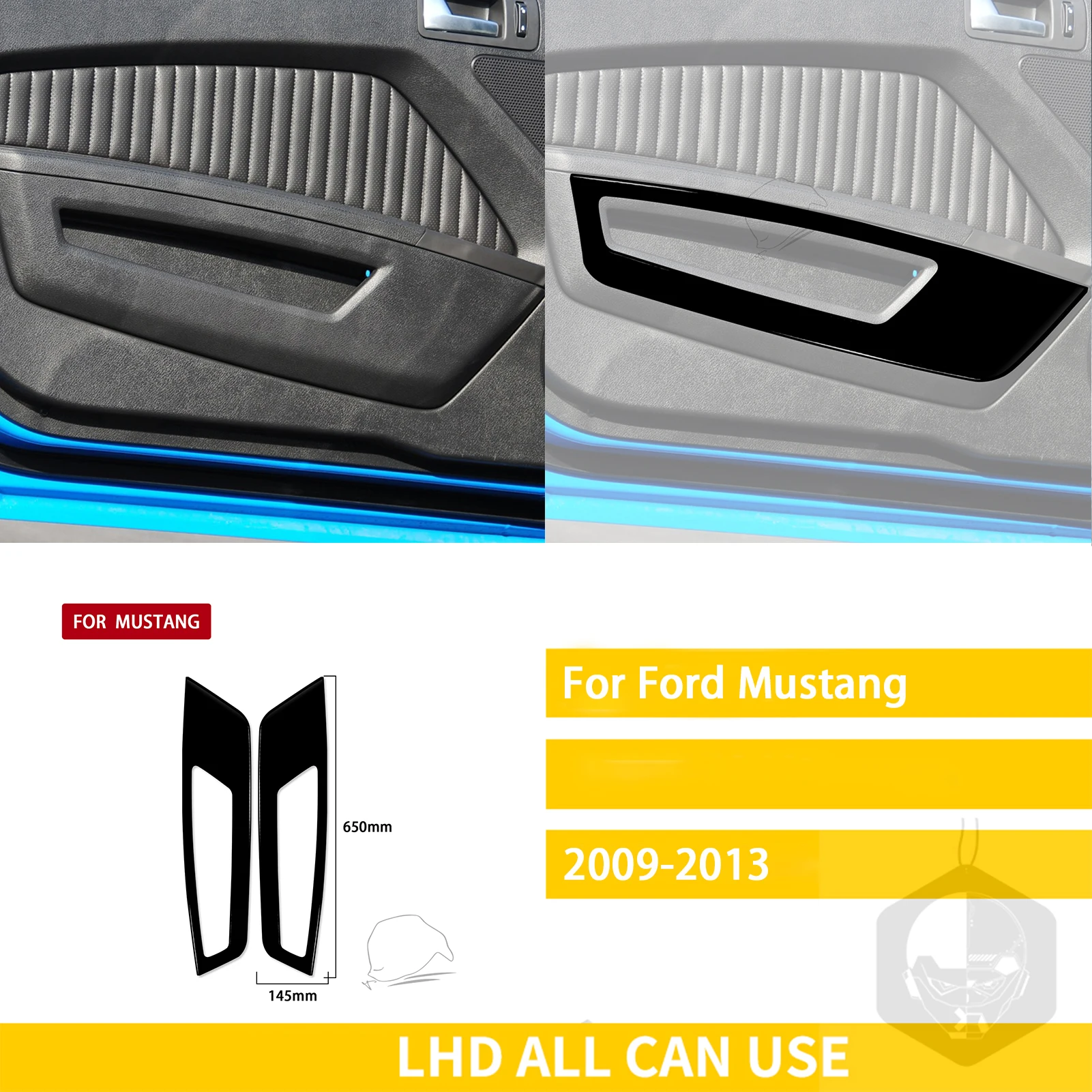Für Ford Mustang 2009-2013 Zubehör Auto Kunststoff Schwarz Innen Vorne Tür  Panel Trim Aufkleber Dekoration - AliExpress