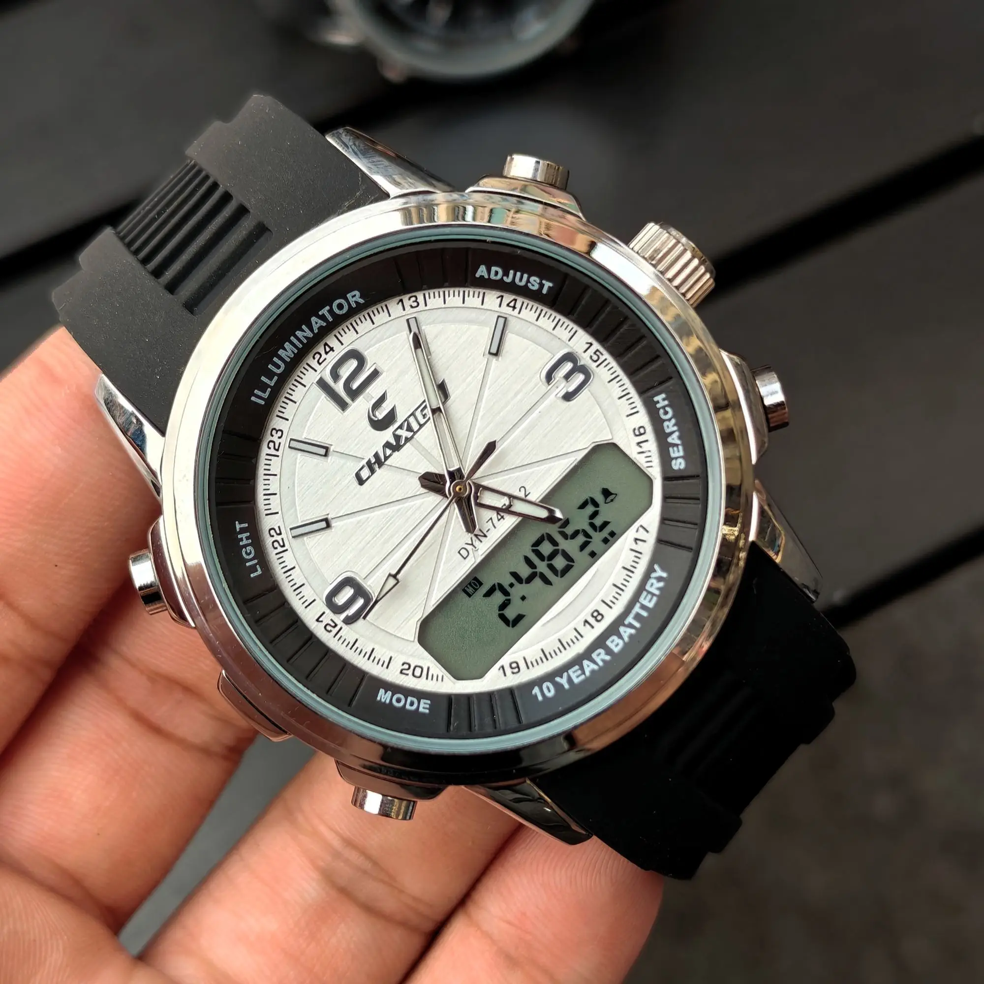 Dual Display Men's Watches Fully Automatic Luminous Watch Waterproof Dual Movement Date Multi-function Chronograph Alarm Clock - 3