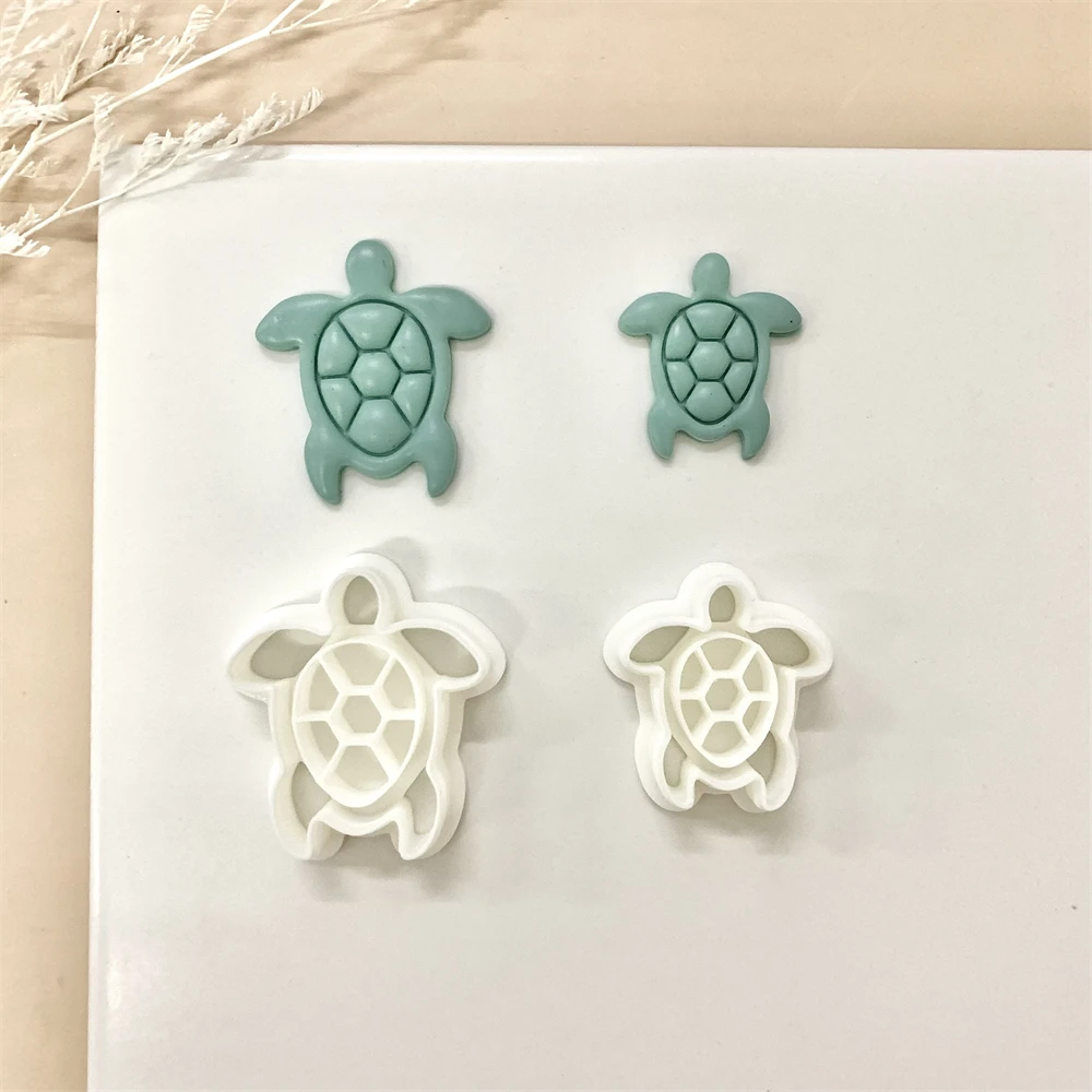 Embossed Turtle Polymer Clay Cutter Ocean Style Polymer Clay Mold Sea Turtle Shape Earrings Cutting Jewelry Molds Making Tools for Polymer Clay Cutter