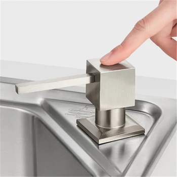 อ่างล้างจานสแตนเลสเครื่องจ่ายสบู่เหลวในตัวโลชั่นหัวปั๊มห้องครัวห้องน้ําเครื่องจ่ายสบู่กดเครื่องจ่ายผงซักฟอก 2