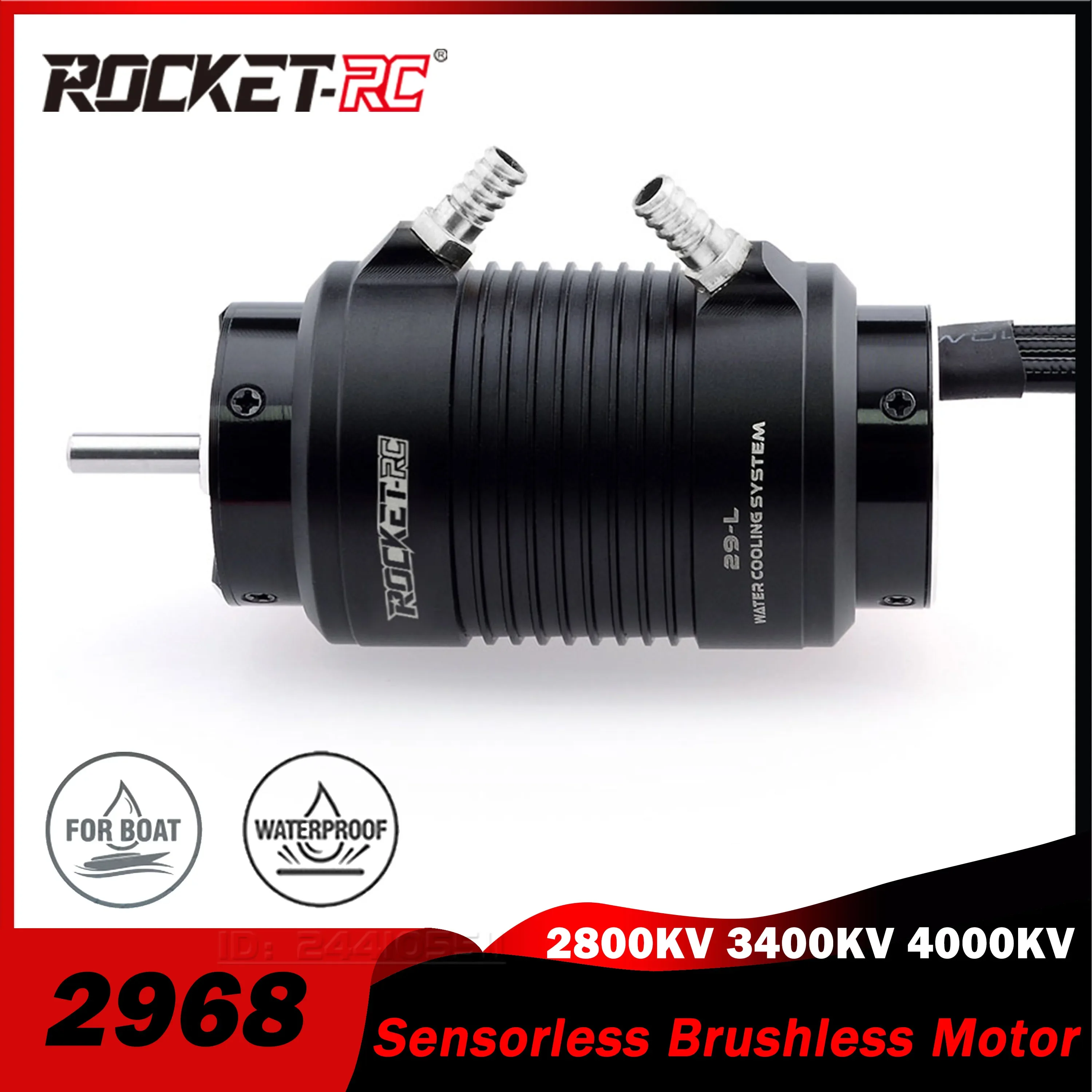 Surpass Hobby 2968 3800KV Brushless Motor For RC Boat - 4-Pole Design With Water Cooling Jacket, High Torque - View #7
