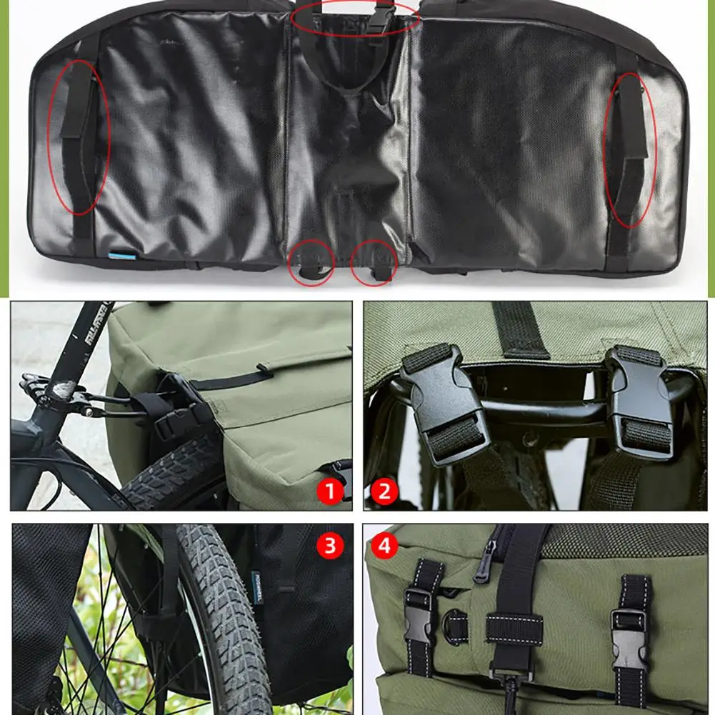 Paquete de alforjas traseras 3 en 1 para bicicleta, bolsa lateral para  maletero de bicicleta de montaña, portaequipajes, accesorios de ciclismo -  AliExpress
