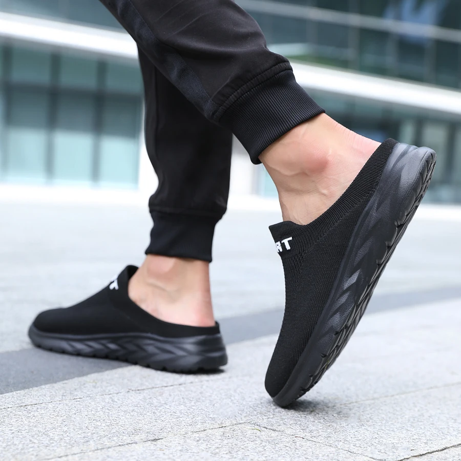 Men Slippers Summer Breathable Home Indoor Slippers Men Flats Thick Bottom Lightweight Slides Fashion Outdoor Walking Shoes — view 3