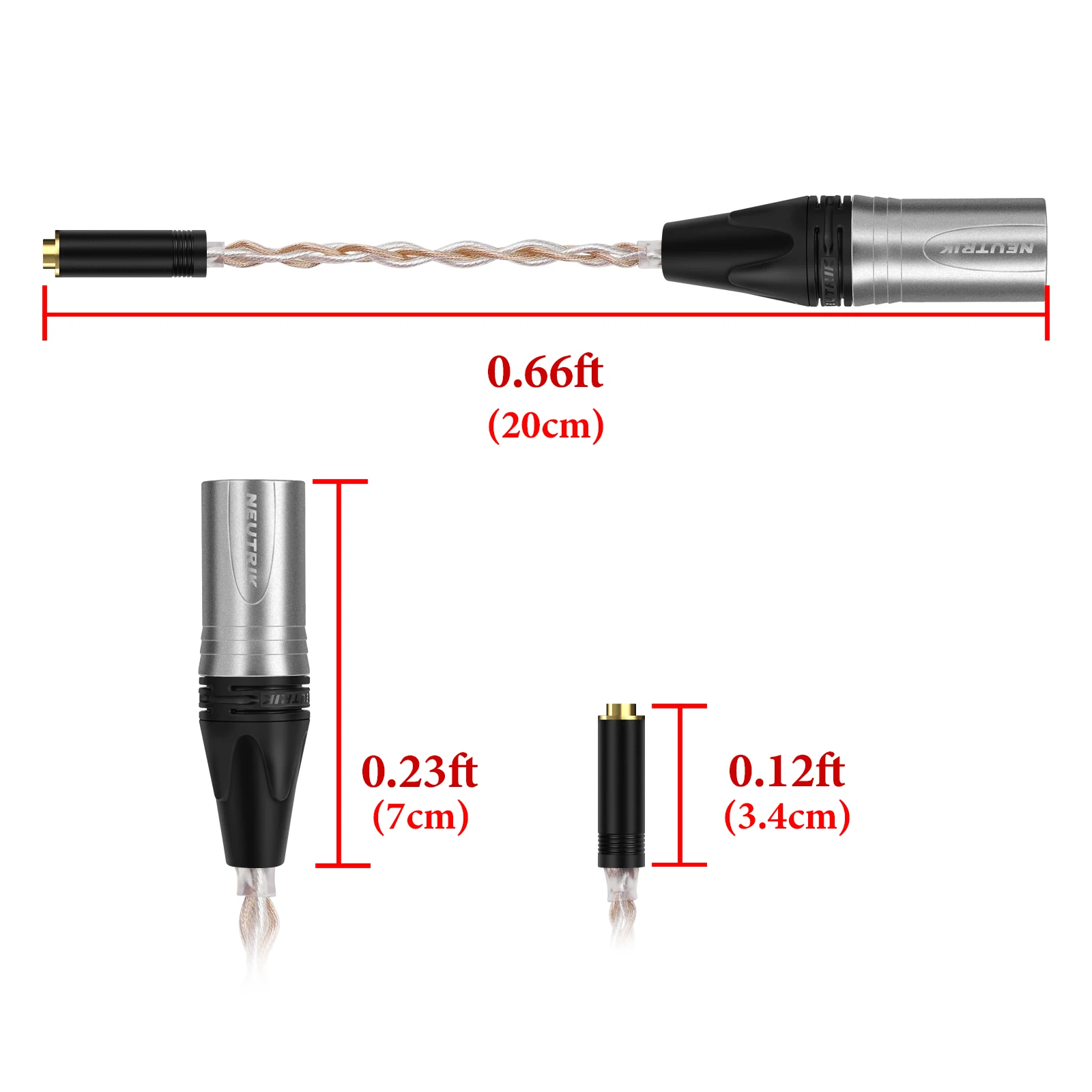 Geekria 4핀 XLR 밸런스드 남성-4.4mm 밸런스드 여성 헤드폰 오디오 어댑터 케이블, 앰프 및 마이크와 호환 가능