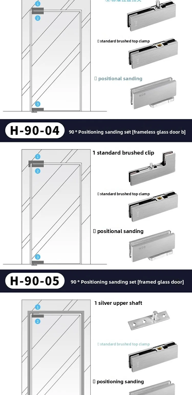 glass door slotting-free floor spring hidden frameless door spring positioning p