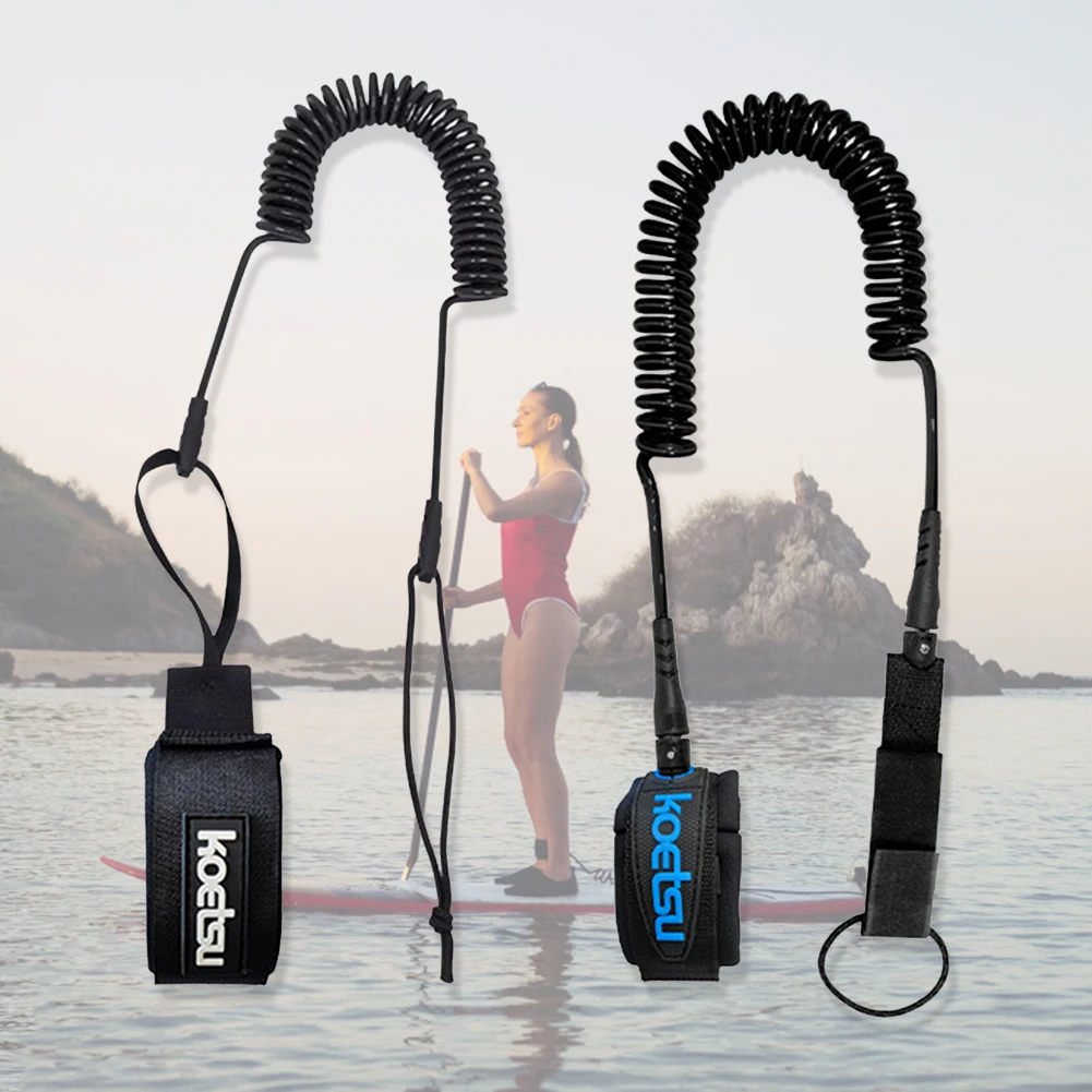 thumbnail image 2 of Sangle Pour Paddle Board AQUARM Premium 11-Foot Coiled Surfboard Leash - SUP Leg Rope For All Types Of Surfboards Sup Leash Reviews 2 of 10