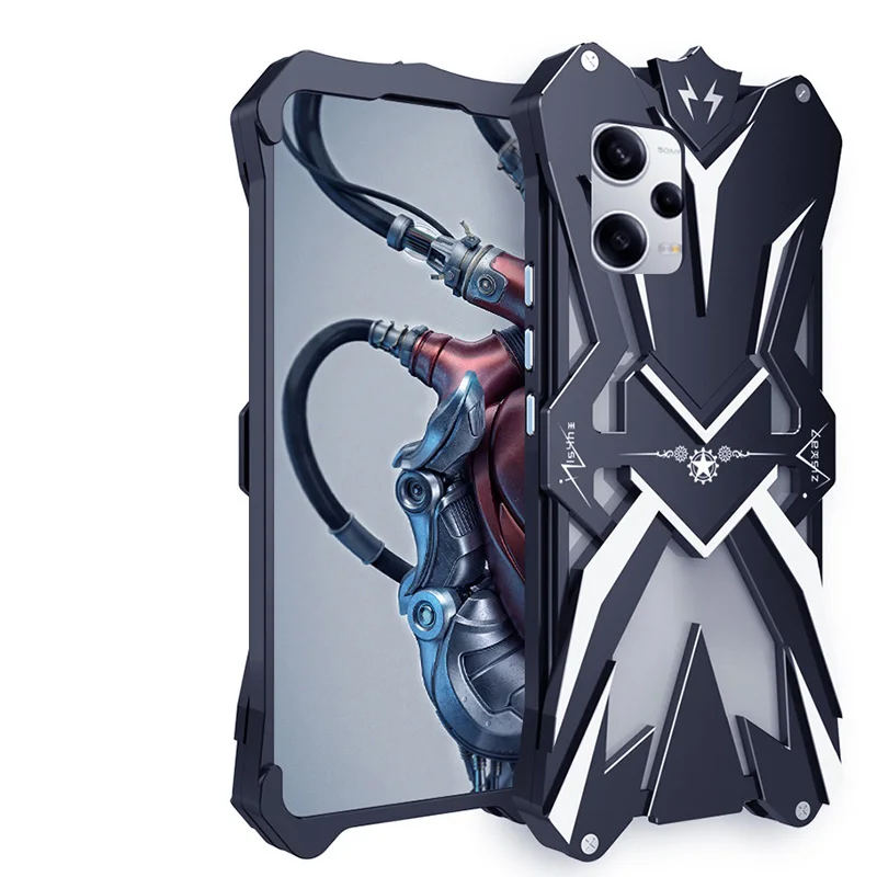 

Original Zimon Luxury Thor Heavy Duty Armor Metal Aluminum Mobile Phone Case Covers For Xiaomi Redmi Note 12 Pro Plus Cover