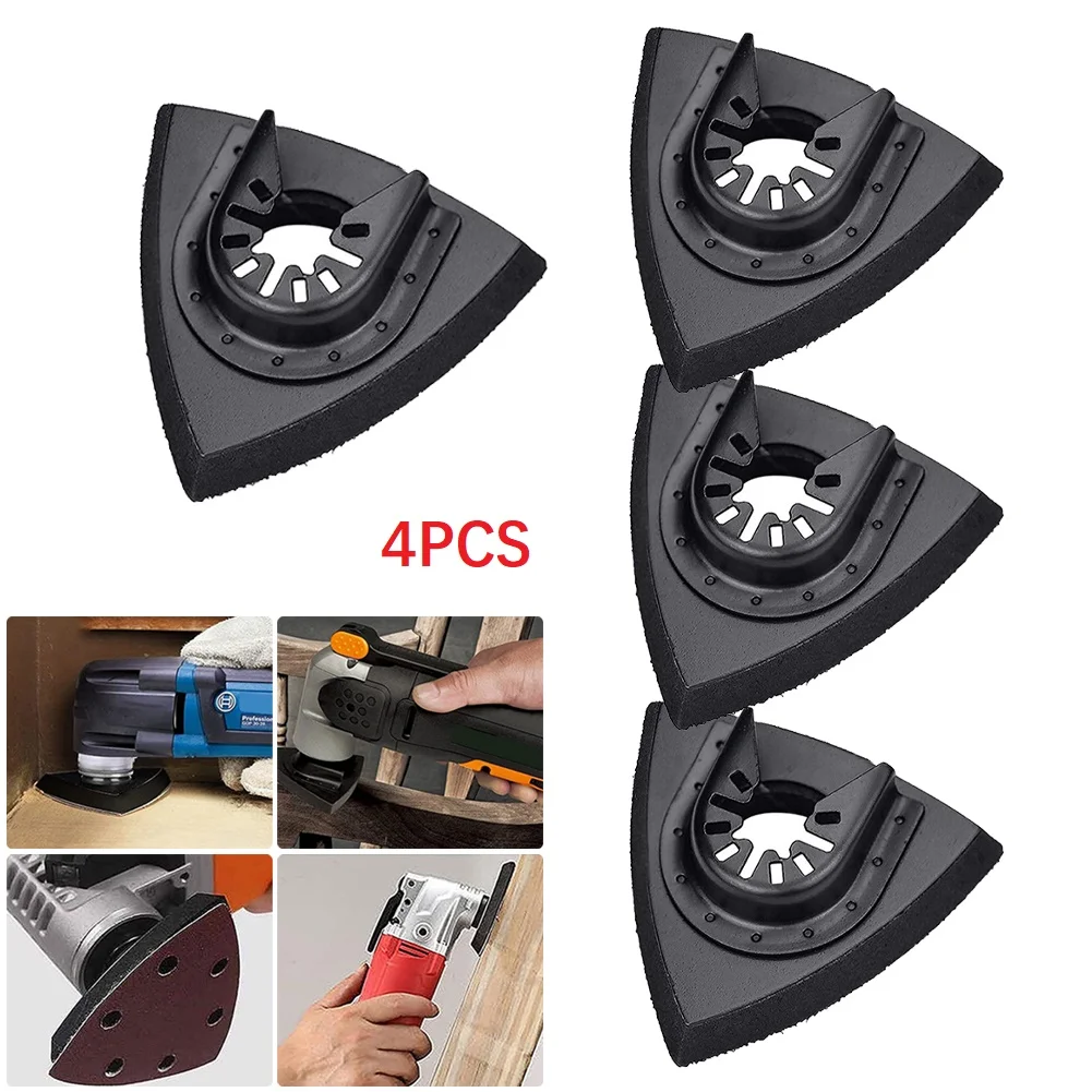 

4pcs Oscillating Multitool Sanding Pads Plastic 80X80X80mm For Sanding Wood Metal Plastic Surfaces Polishing Accessories