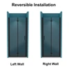 34 to 35-3/8 in. W x 72 in. H Bi-Fold Semi-Frameless Shower Doors in Matte Black with Clear Glass 6