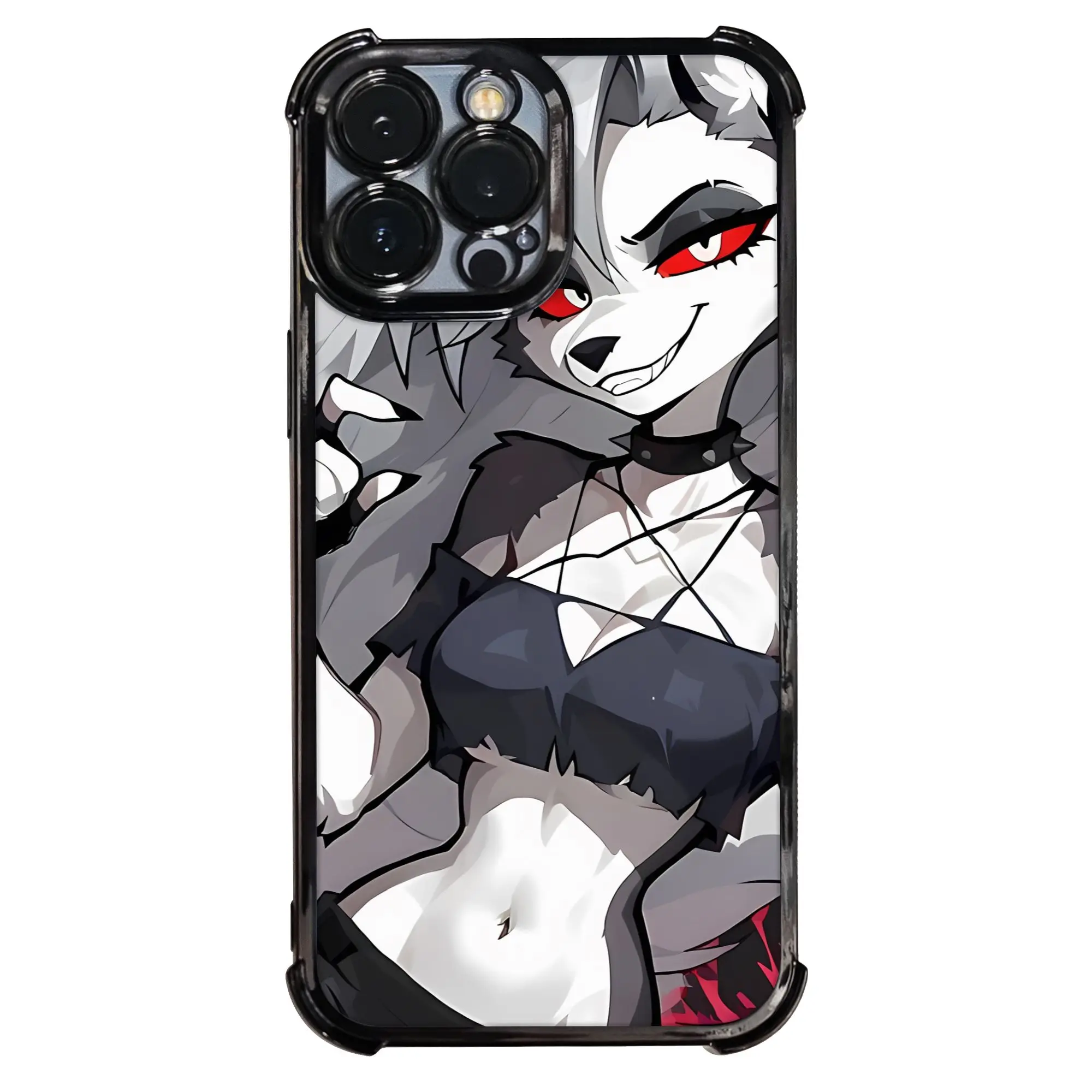 Loona Fan Goth Wolf Girl Neon Aesthetic Phone Case - Electroplated Finish