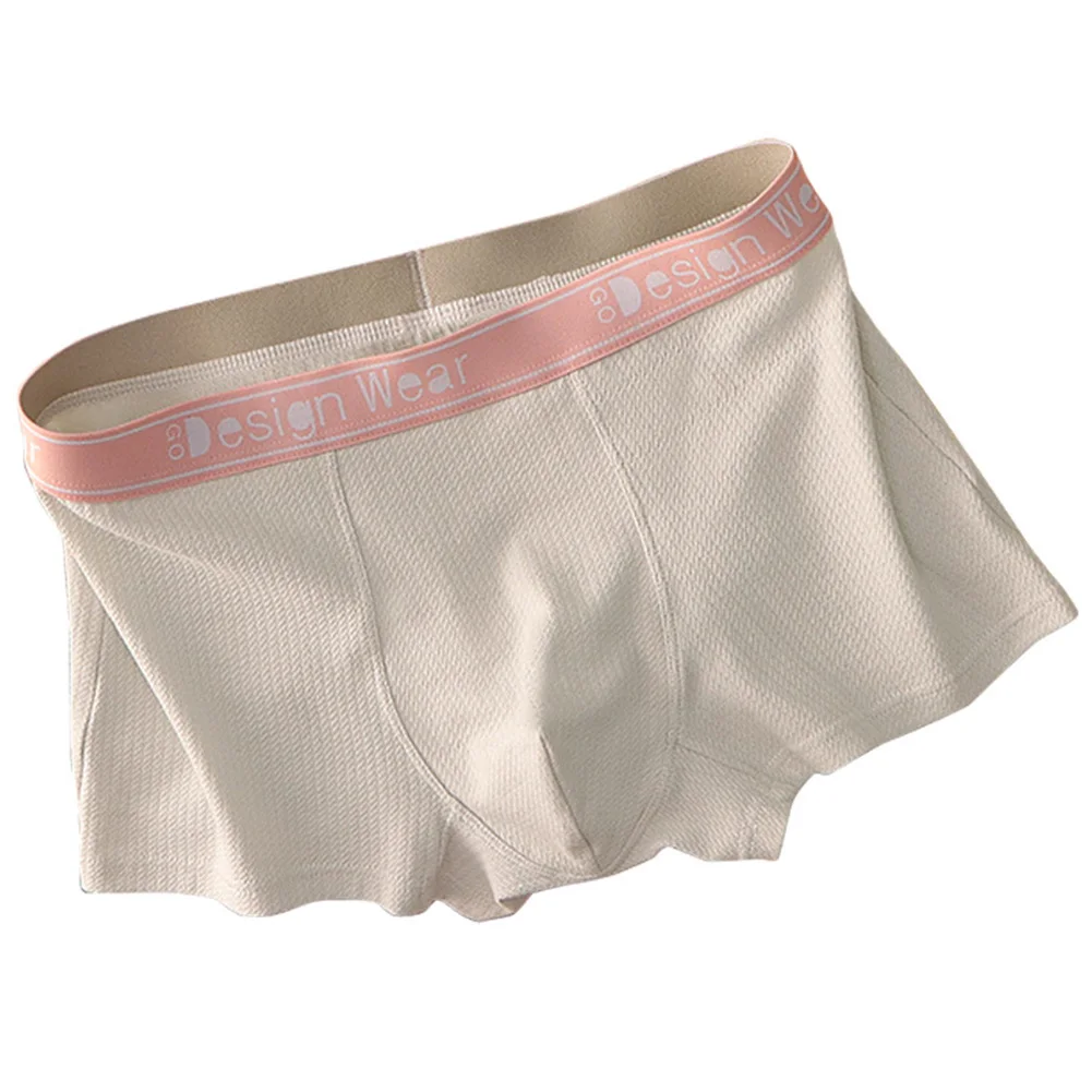 

Mens Mid-Rise Boxer Briefs Cotton Underwear Breathable Underpants U Convex Pouch Panties Moisture Absorption Boxers