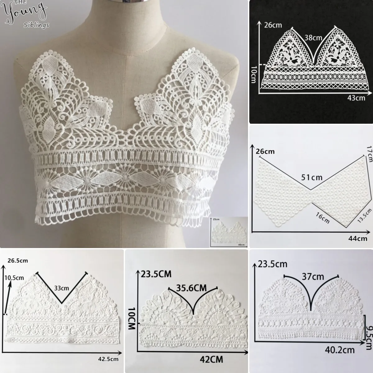 

Оптовая продажа 1-10 шт. шитых кружев DIY декоративные аксессуары для одежды белые измельченные молочная вышивка вырезанный воротник