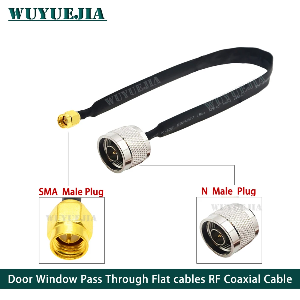 

20/30/40cm SMA to L16N Male Plug Female Jack RF Coaxial Cable Door Window Pass Through Flat 50ohm RP-SMA to N Connector RF Cable