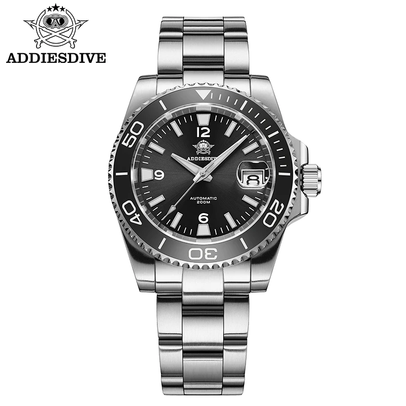 รูปสินค้า นาฬิกาดำน้ำผู้ชาย ADDIESDIVE 8215 กระจกแซฟไฟร์ AR เซรามิค BEZEL กันน้ำ 200 เมตร สแตนเลส