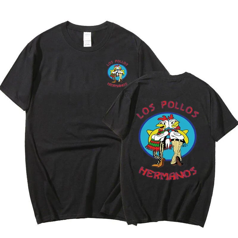 TV 시리즈 Breaking Bad Los Pollos Hermanos 양면 프린트 T 셔츠 Funny Chicken Brothers 남성 여성 T 셔츠 streetwear