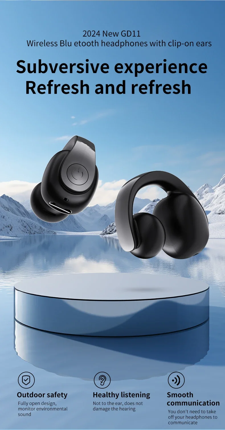 Description Picture 4 of itemTWS Bluetooth 5.4 Earphone Clip on Headphone Wireless Earbud HiFi Stereo Headset Single in-Ear Earphone Sports for Iconic Brand iPhone