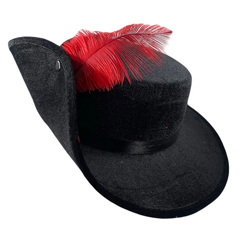 Adult Pirate Captain Hat with Feather Accents