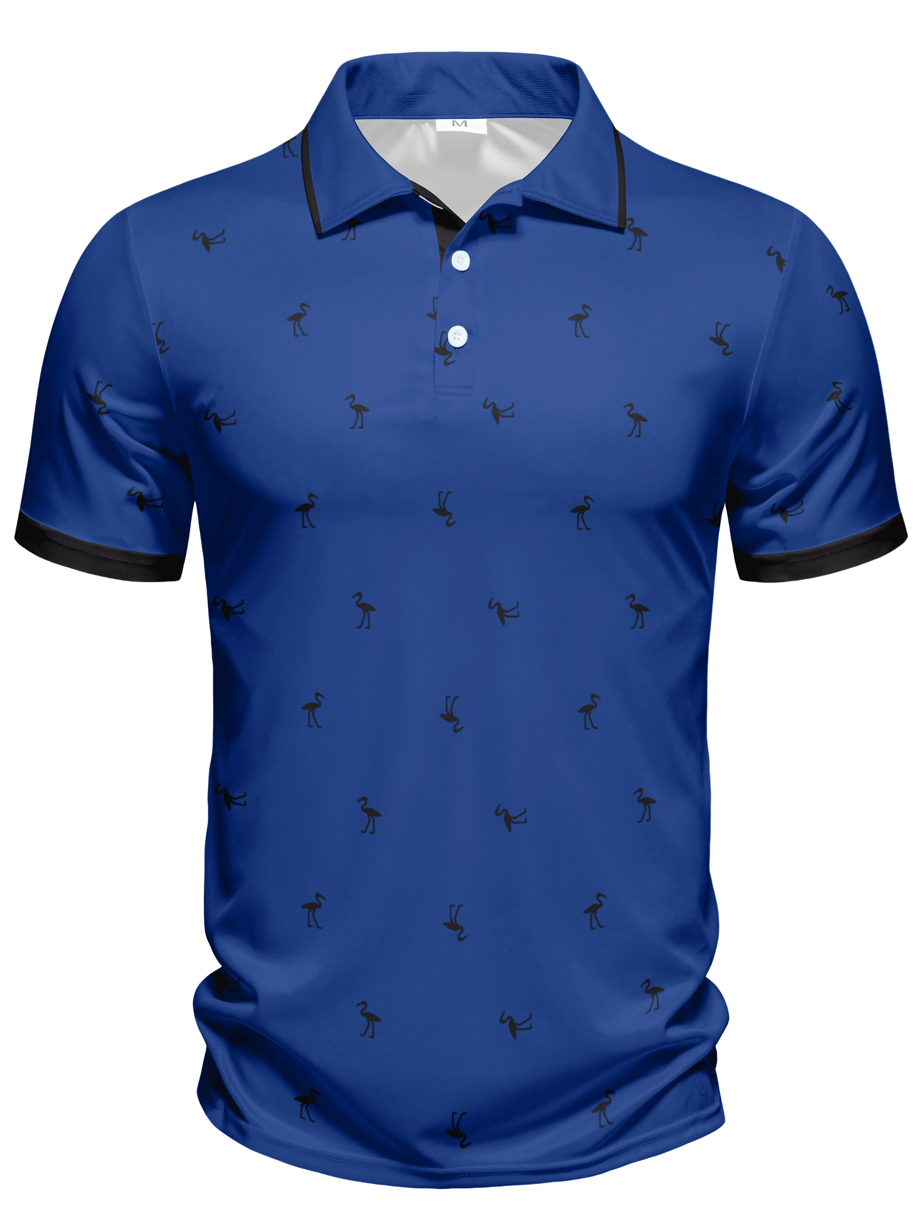 Polo estiva casual da uomo a maniche corte, alla moda, con colletto e bottoni, lavabile in lavatrice, stampata.