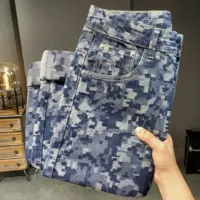 Popular Design Men's Y2k Jeans Mid Weight Graphic Printed Baggy Pants Male's Straight Trousers 1
