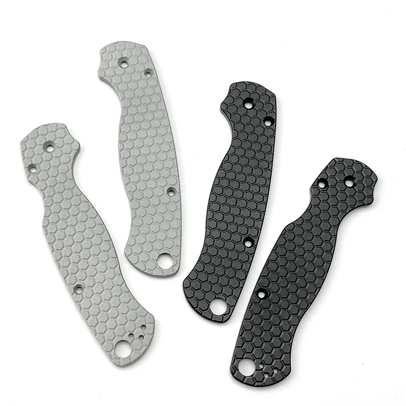 

1 Pair Honeycomb Pattern Fold Knife Aluminium Alloy Scales Handle Patches For Spyderco Paramilitary2 C81 Para2 Knives DIY Parts