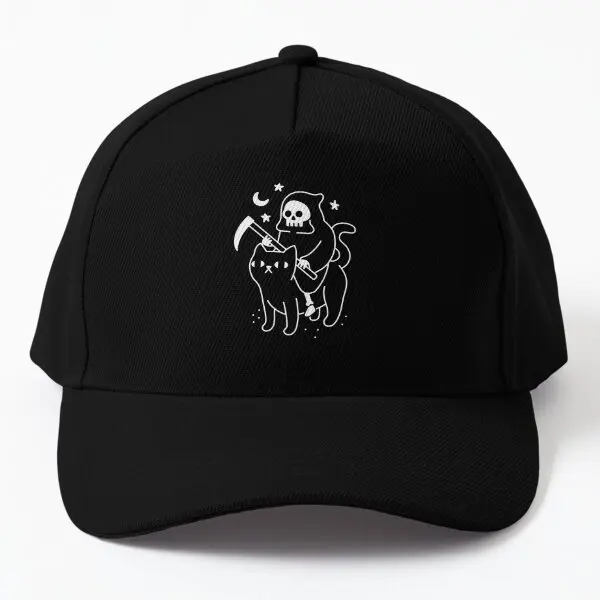 

Death Rides A Black Cat Baseball Cap Hat Summer Fish Solid Color Black Snapback Mens Casquette Outdoor Casual Hip Hop Czapka