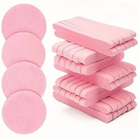 120 pcs/set Facial Sponge Compressed Face Cleansing Sponge Estheticians Compressed Makeup Facial Sponge Round Wash Face Sponges 1
