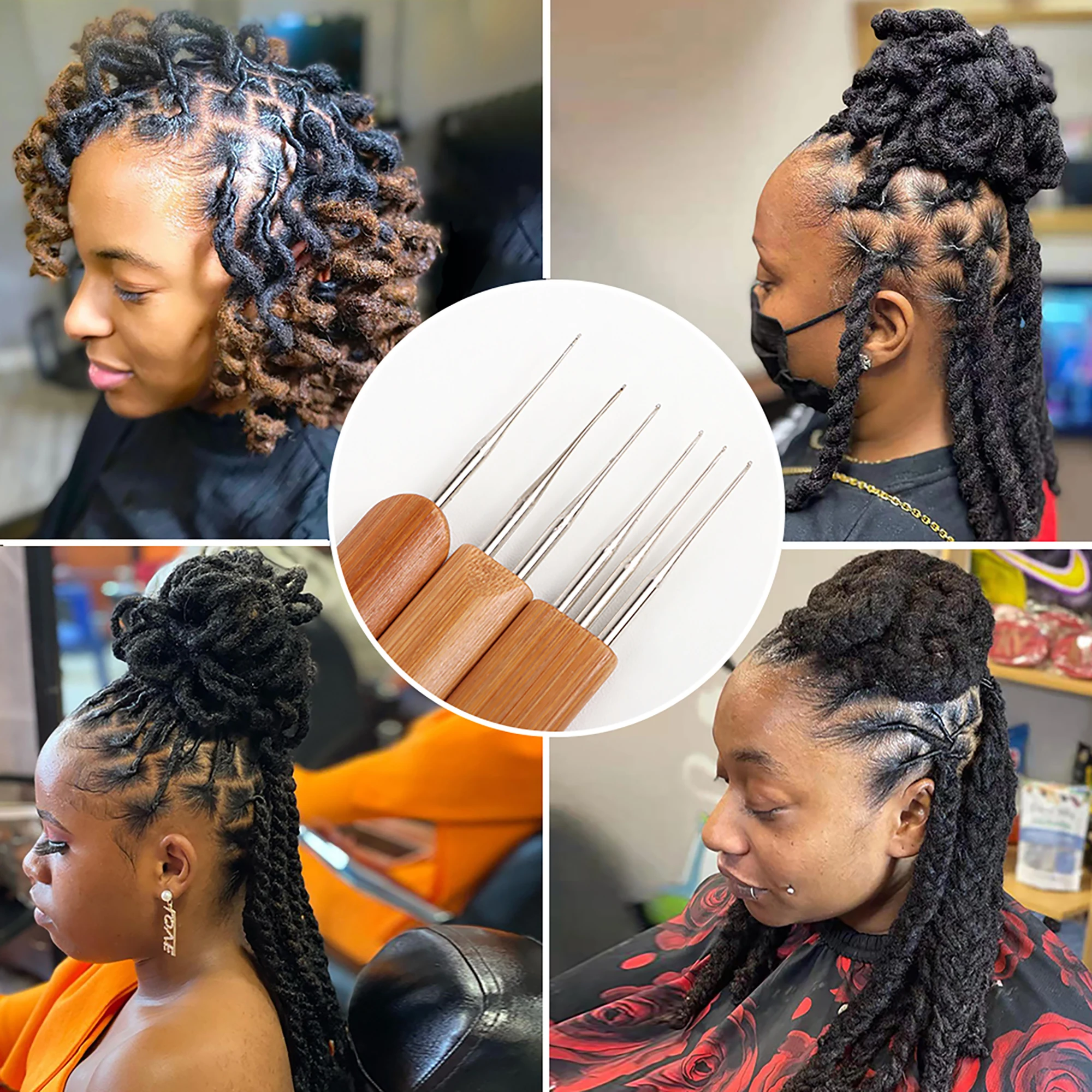 Orientfashion 여러 크기 크로 셰 뜨개질 후크 0.4mm 세트 바늘 뜨개질 Dreadlocks 용 수제 바늘 크로 셰 뜨개질 후크 세트