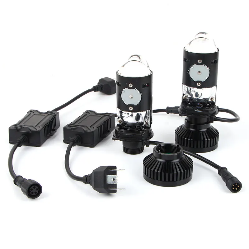 H4 LED Projector Mini Lens T3 Headlight Bulbs Hi/Lo Beam Headlight 100W 12V 24V Fog Lights Bulb LED 6000K Car Lamp