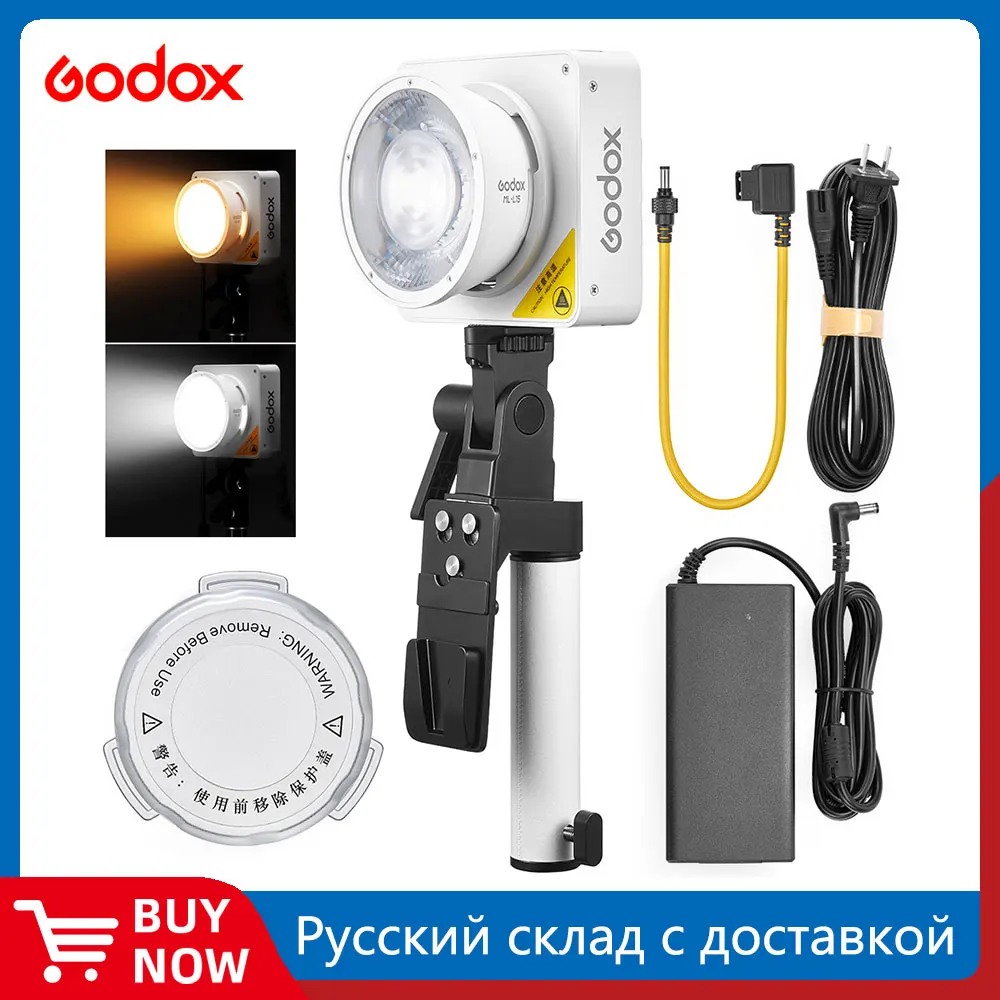 Godox 2 색 휴대용 LED 조명, 비디오 녹화 및 라이브 스트리밍용 사진 램프, 온보드 및 앱 제어, ML100Bi, 120W