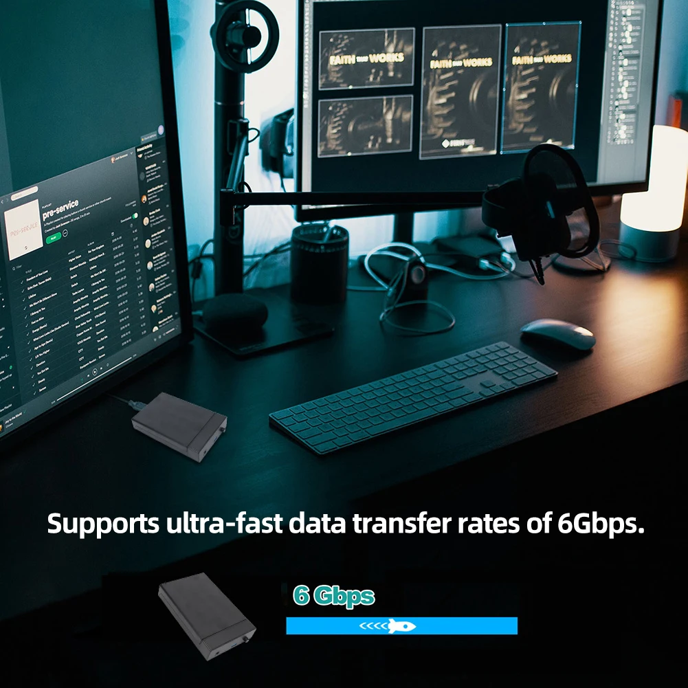 SSD HDD 케이스 플러그 앤 플레이 하드 디스크 드라이브 박스, 외장 하드 드라이브 도킹 스테이션, 3.5 인치 SATA 1/2/3 외장 HDD SSD