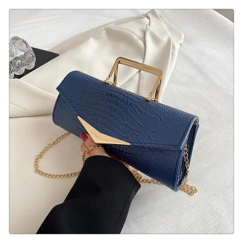2023 New High Quality Women's Bag with Crocodile Pattern Portable Small Square Bag Chain Strap Single Shoulder Bag Crossbody Bag