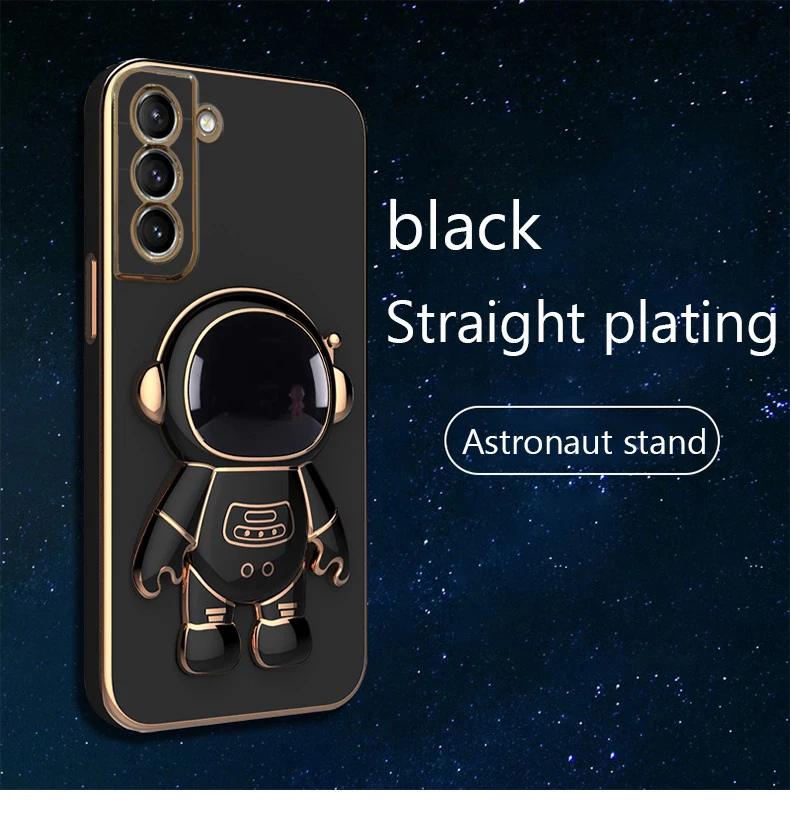 3D Astronaut Fold Stand Plating Case For Samsung Galaxy S22 S21 Ultra S20 FE S10 Plus A52 A53 A51 A32 A33 A71 A72 4G 5G Cover classic Galaxy S20 FE 5G Phone Cases