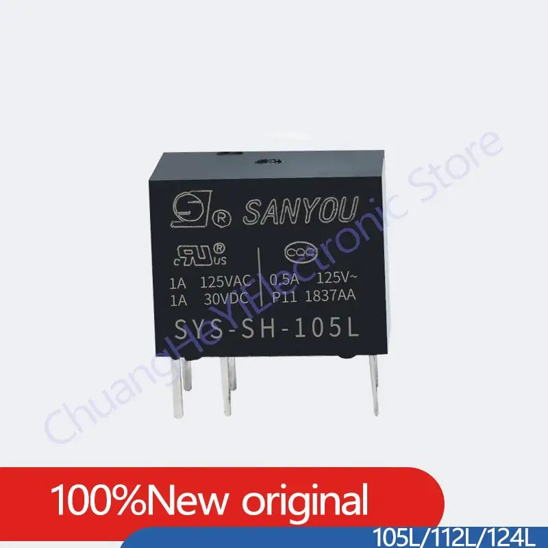 

10Pcs SANYOU relay SYS-S-105L 5VDC SYS-S-112L 12VDC SYS-S-124L 24VDC 6PIN 1A Replaceable G5V-1-5VDC 12VDC 24VDC HFD23-012-1ZS