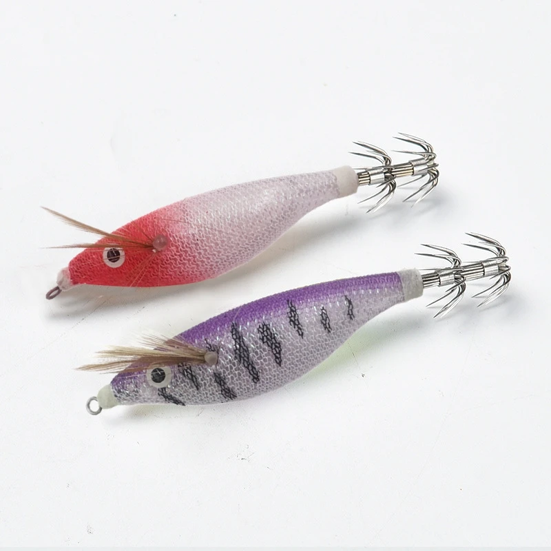 1/5pcs Webfoot Octopus Egi Squid Bait Horizontal Cuttlefish Lure Squid Jig Egi Hook Wood Shrimp Short Arm Octopus Bait문어에기