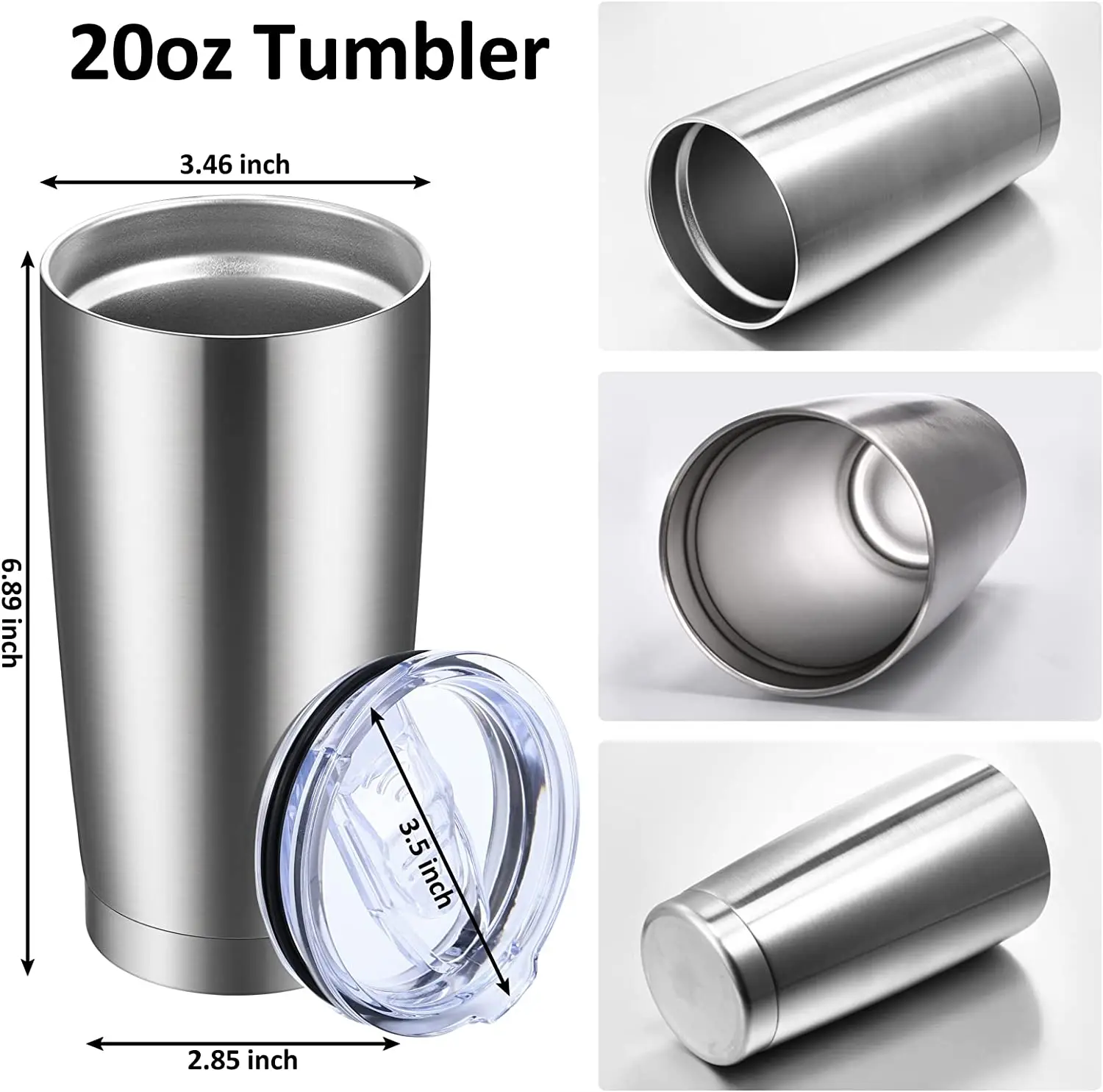 20oz Stainless Steel Vacuum Insulated Tumbler with Lid - Perfect for Home, Office, and Travel