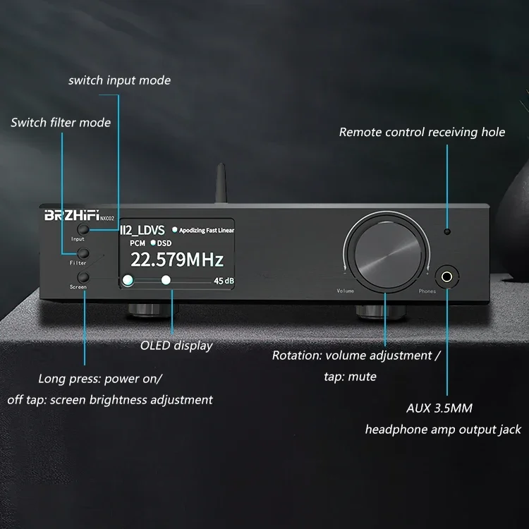 

ЦАП BRZHIFI NXC02 ES9038PRO * 2 USB, совершенно сбалансированный аудио декодер Hifi DSD512 384 кГц, усилитель для наушников Bluetooth 5,1 LDAC IIS