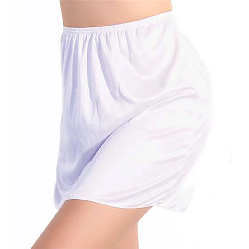 

Satin Underskirt Half Slips Dress For Women Summer Thin Ice Silk High Waist Elastic Anti-Penetrating Underskirt Plus Size