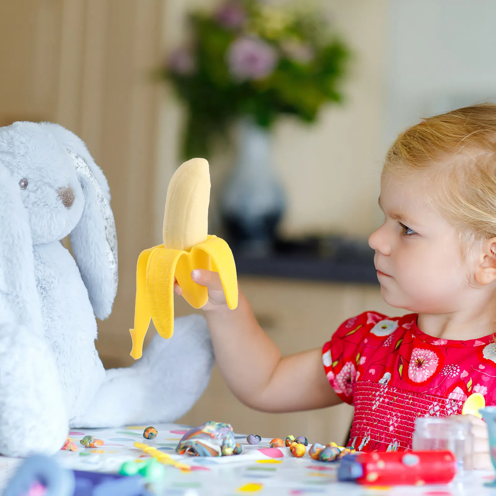 껍질 벗긴 바나나 장난감, 스트레스 해소용 스퀴시, 재미있는 피젯, 릴렉세이션, 만우절 장난, 재미있는 선물, 바나나 장난감