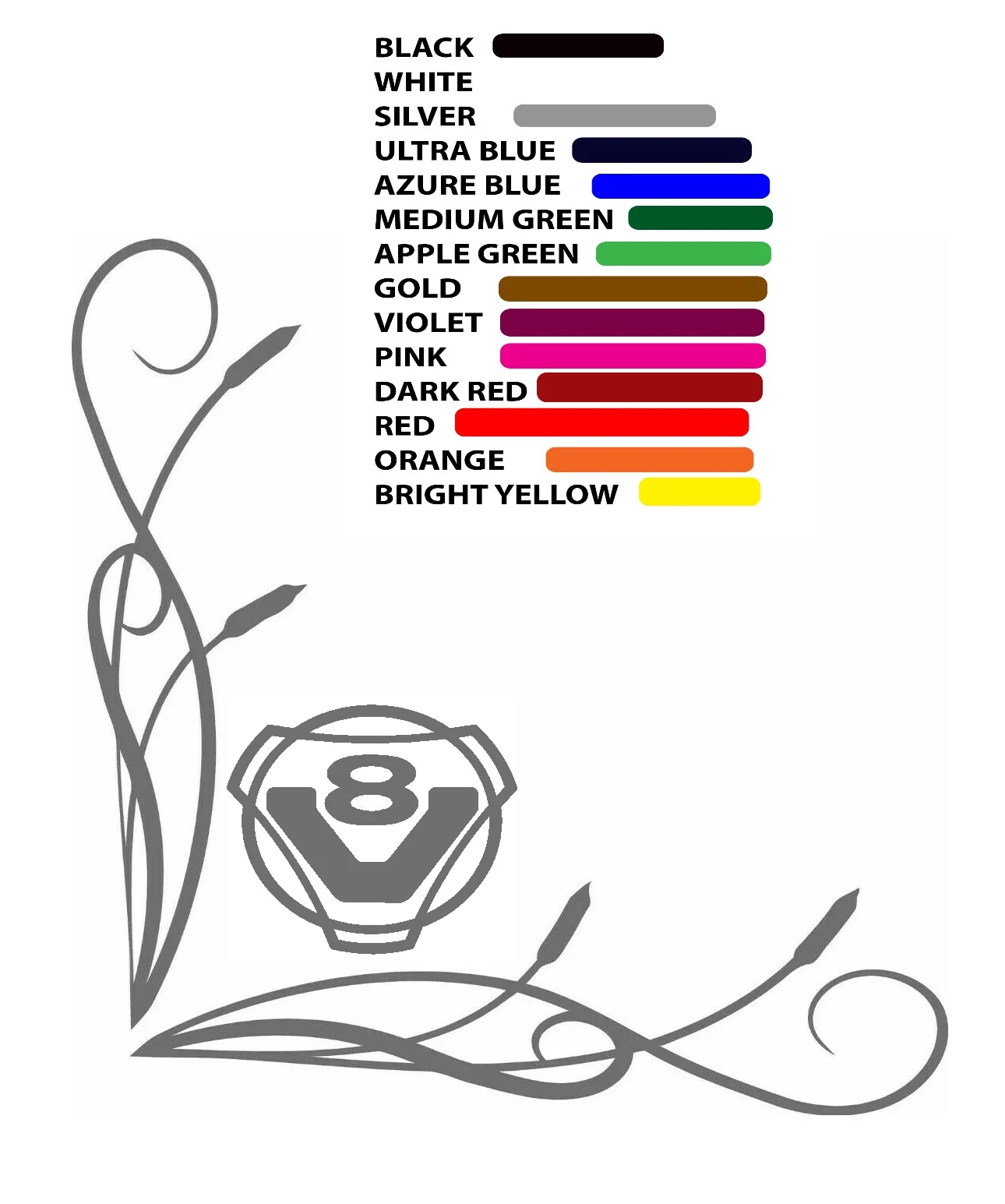 Per X2 Scania V8 Style Truck Cab Window Stickers (Coppia) Fine Bullrush Scroll