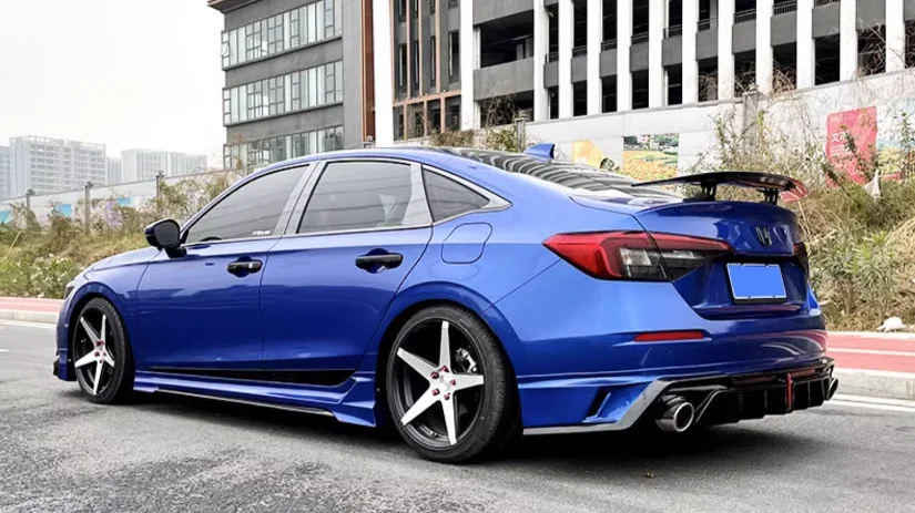 For Honda Civic Sedan 11th 2022 2023 2024 ABS Bumper Front Lip Rear Trunk Diffuser Spoiler Side Skirt Body Kit